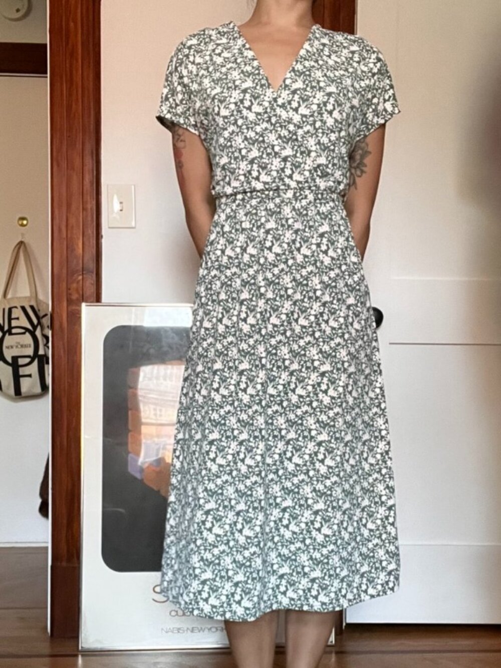 Green Floral Midi Dress